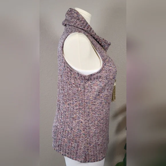 CATO Sleeveless Multi-Colored Ribbed Cowl Pullover - Plus Size 22/24W - Picture 2 of 8